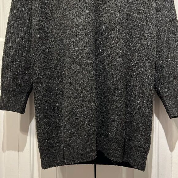 Zara Black Oversized V Neck Sweater Dress Size M - Picture 4 of 12